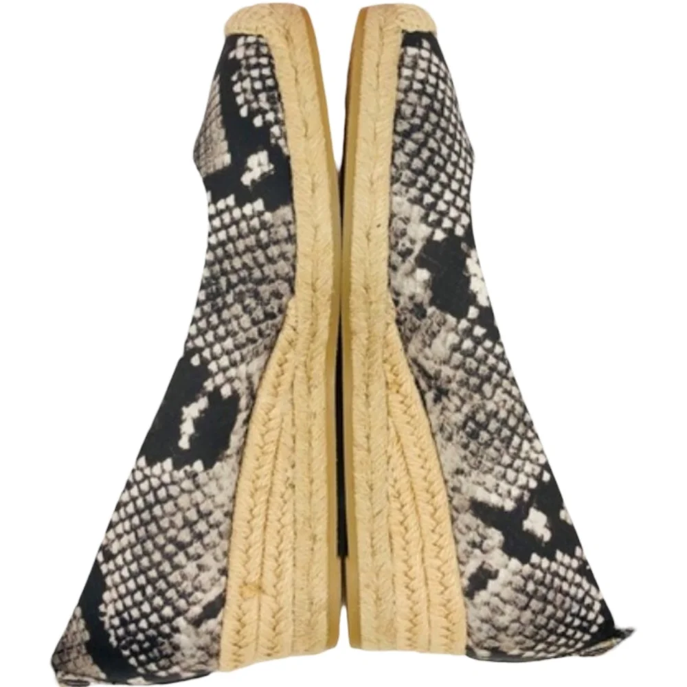 Tory Burch Heather Ankle Wrap Satin Espadrille Wedge sandals Size 8 NEW